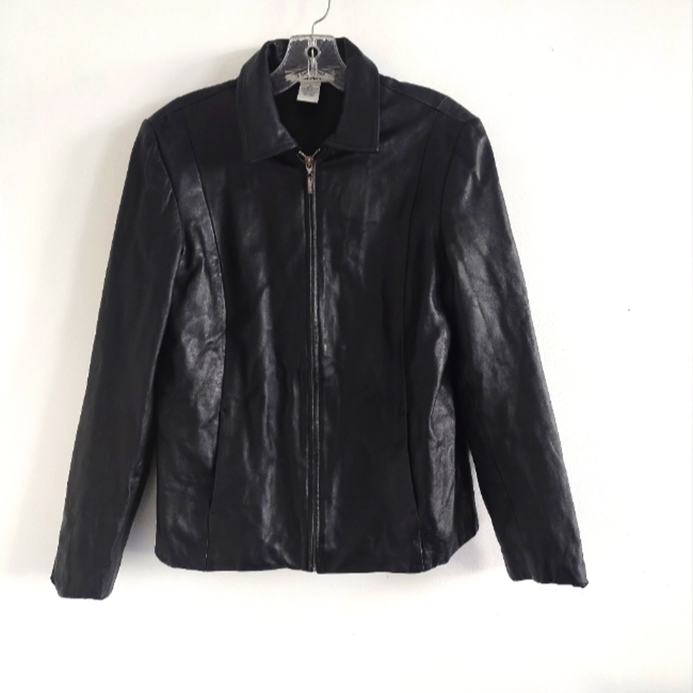 Alfani Black Leather Jacket